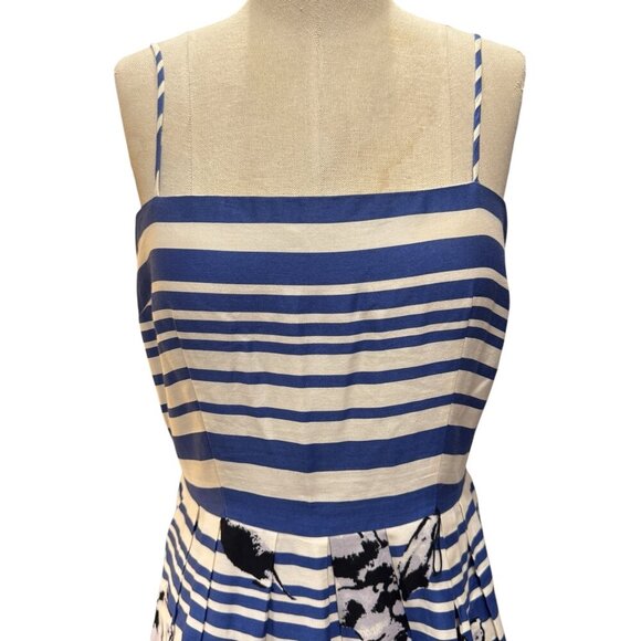 Jessica Howard Blue-White Stripe & Floral Sundress – Size 12 - Picture 4 of 7